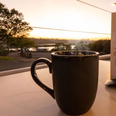 Bridgeport Terrace sunrise coffee
